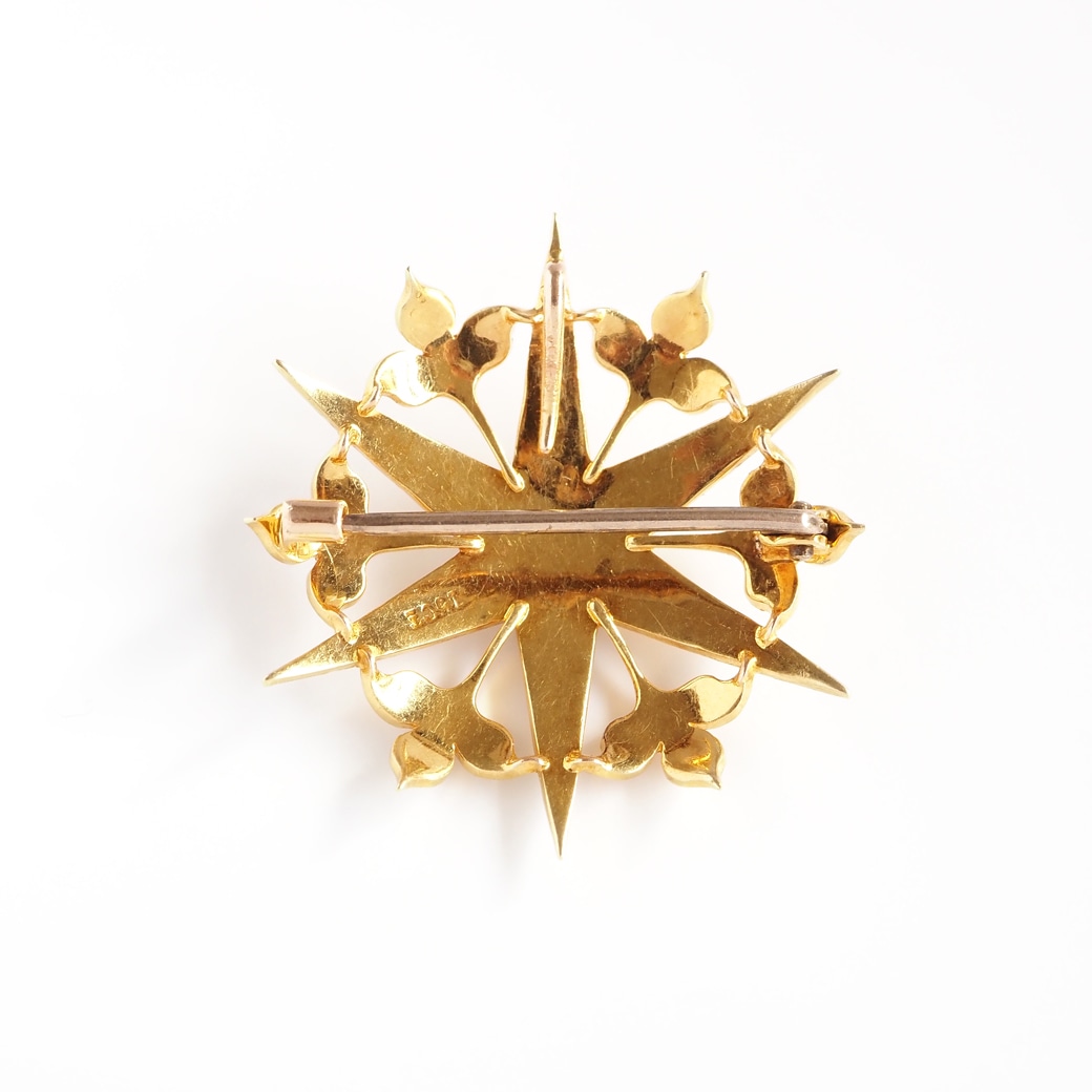 アンティークジュエリー アンティークブローチ スターバースト パール