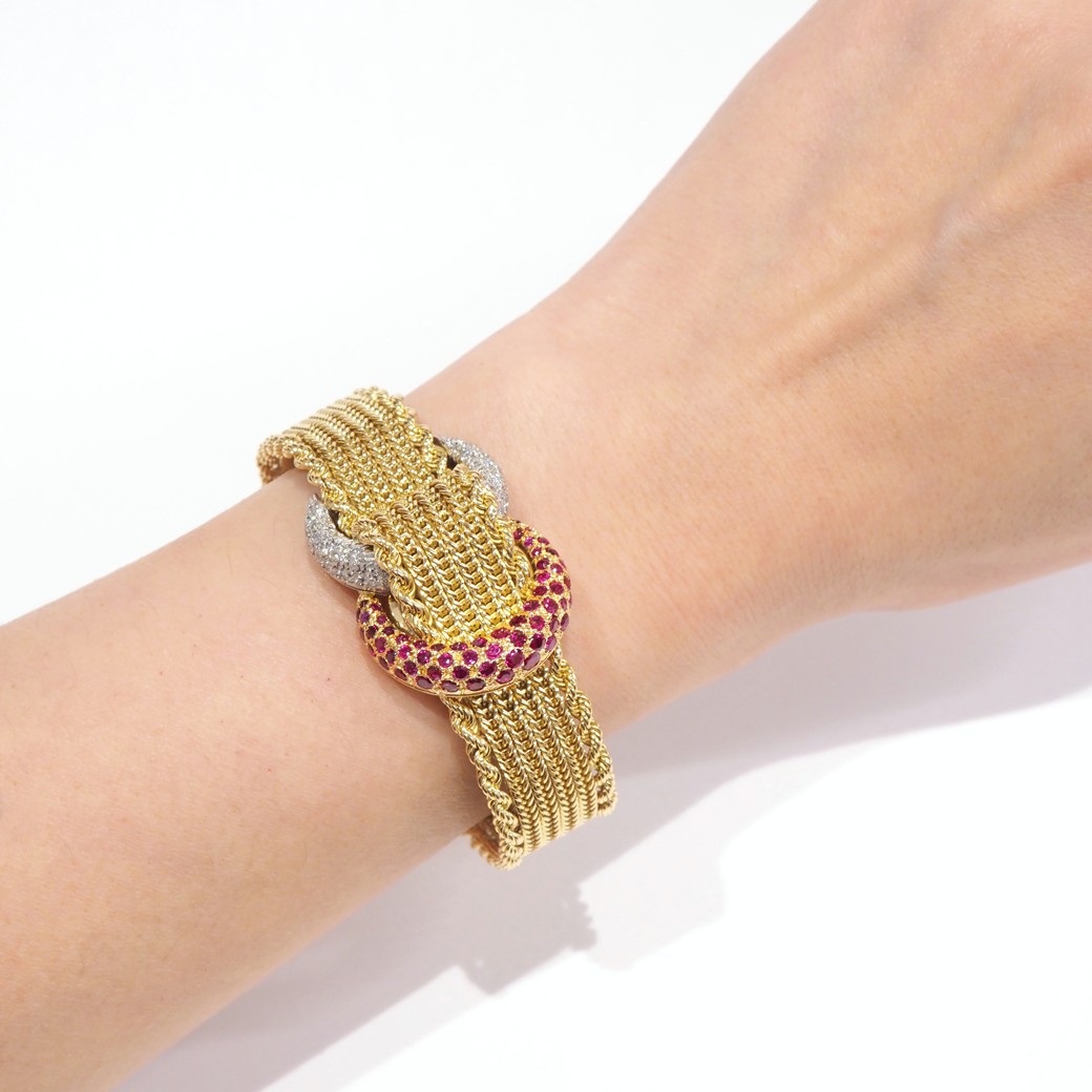 アンティークウォッチ ロレックス ルビー ダイヤモンド装飾 カバーウォッチ ゴールドブレスレット