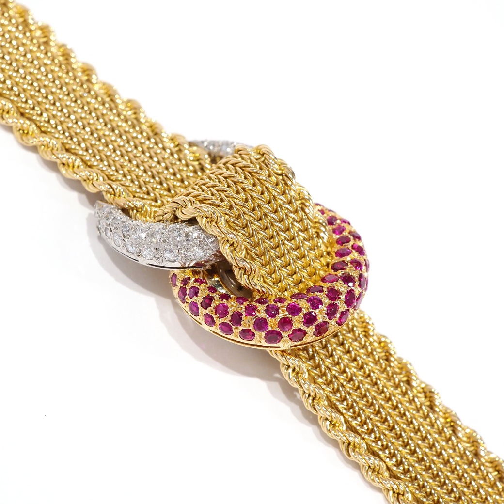 アンティークウォッチ ロレックス ルビー ダイヤモンド装飾 カバーウォッチ ゴールドブレスレット