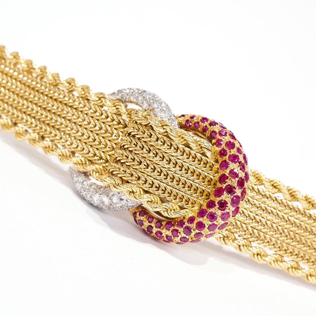 アンティークウォッチ ロレックス ルビー ダイヤモンド装飾 カバーウォッチ ゴールドブレスレット