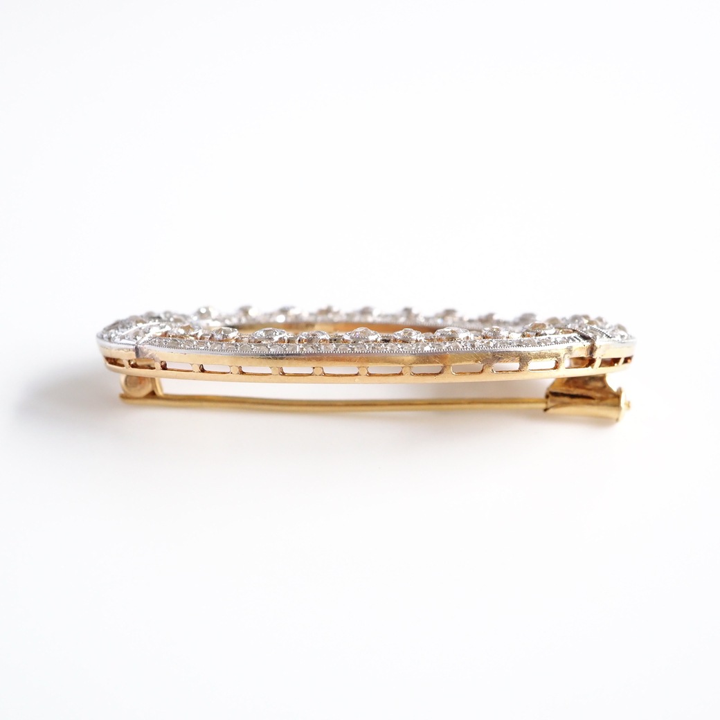 アンティークジュエリー ブローチ ダイヤモンド オーバルサークル アンティークブローチ