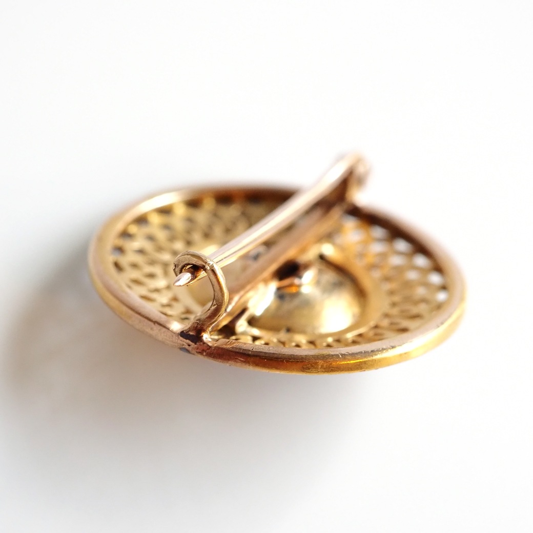 アンティークジュエリー ブローチ エナメル ダイヤモンド アンティークブローチ