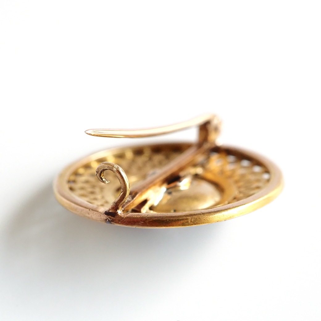 アンティークジュエリー ブローチ エナメル ダイヤモンド アンティークブローチ