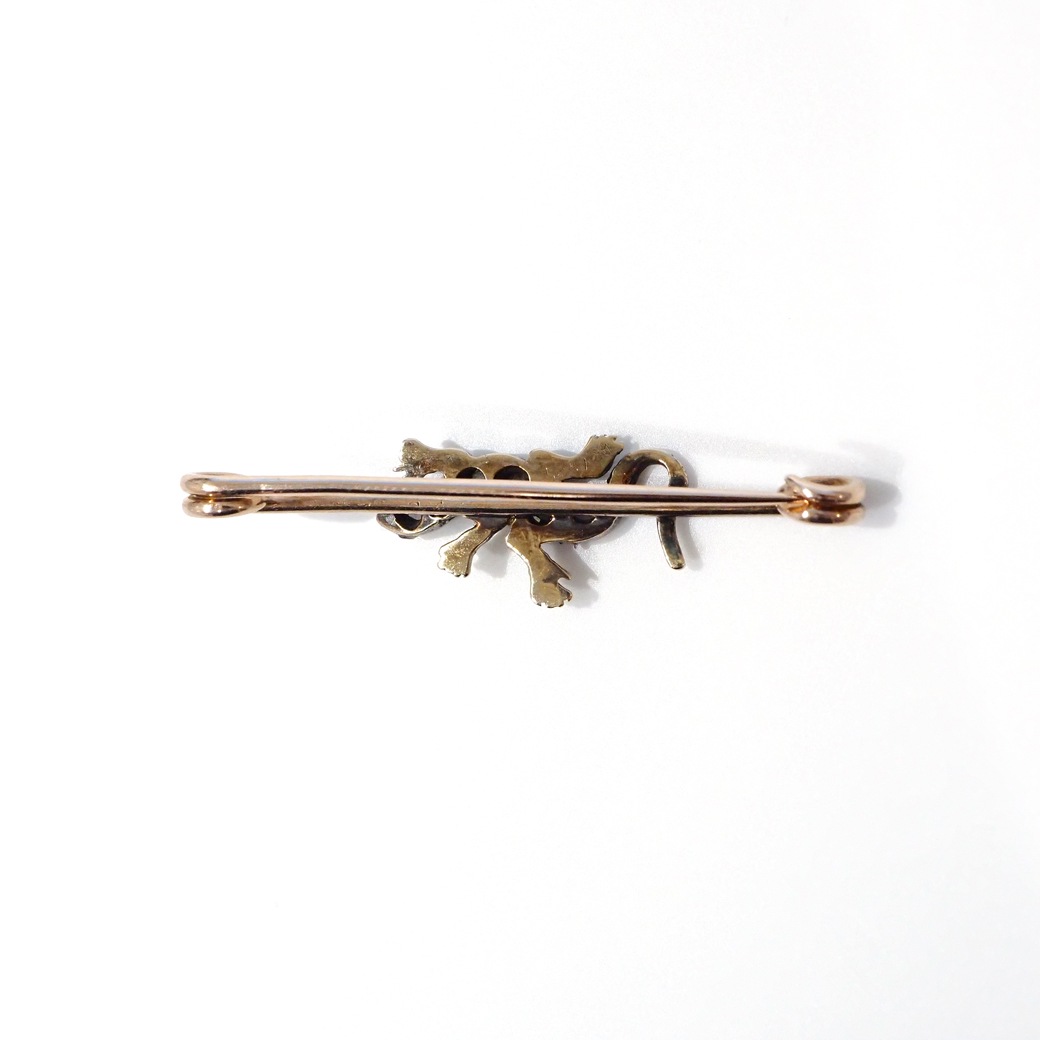 アンティークジュエリー ブローチ トカゲモチーフ アンティーク バーブローチ