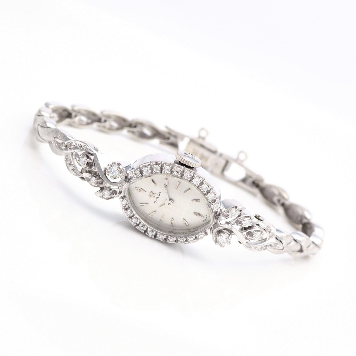 アンティークウォッチ オメガ ダイヤモンドベゼル マーキス WGケースブレスレット