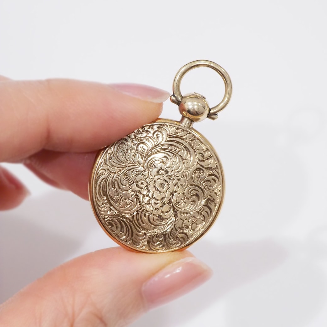 お値下げ　アンティークジュエリー　大きめペンダント スイスエナメル ペンダントトップ ｜ リング・指輪・ネックレスを中心