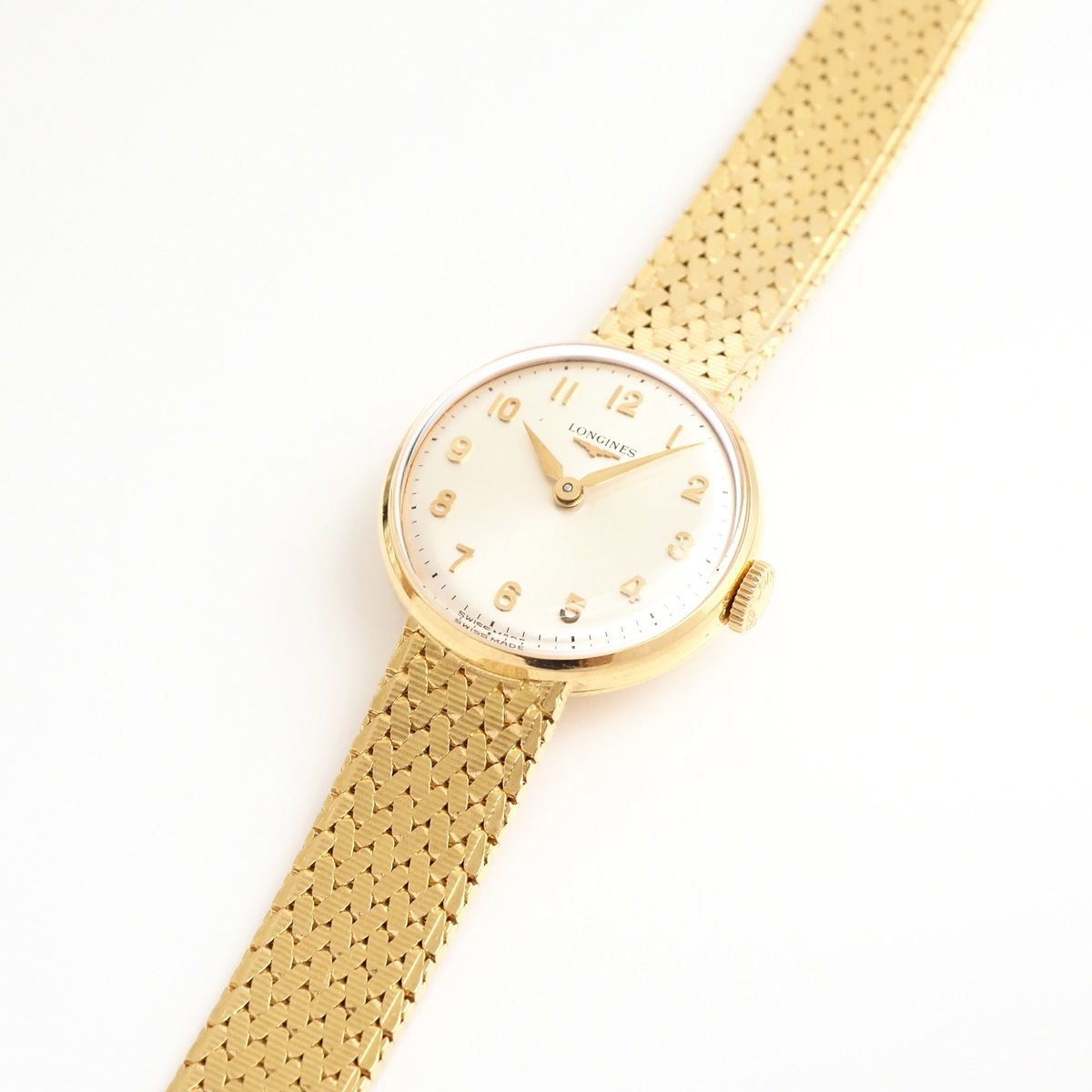 アンティークウォッチ ロンジン アラビア数字 ラウンド YGケース ブレスレット