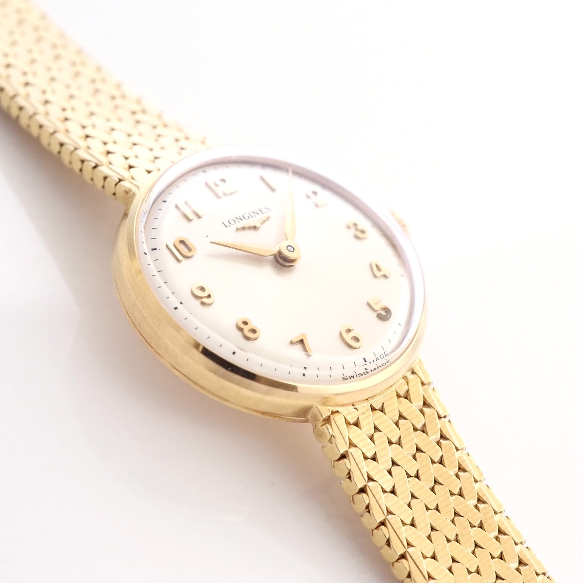 アンティークウォッチ ロンジン アラビア数字 ラウンド YGケース ブレスレット