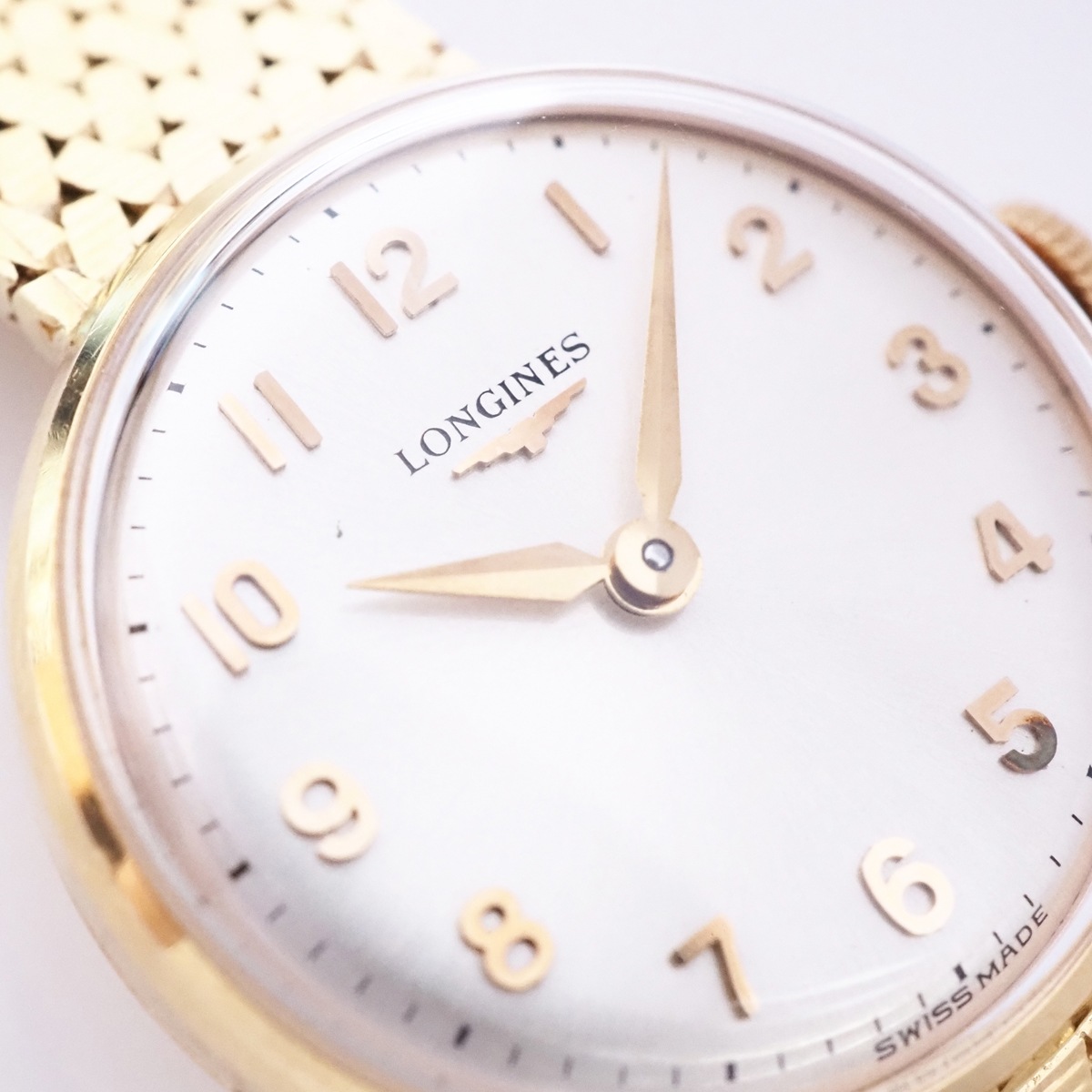 アンティークウォッチ ロンジン アラビア数字 ラウンド YGケース ブレスレット