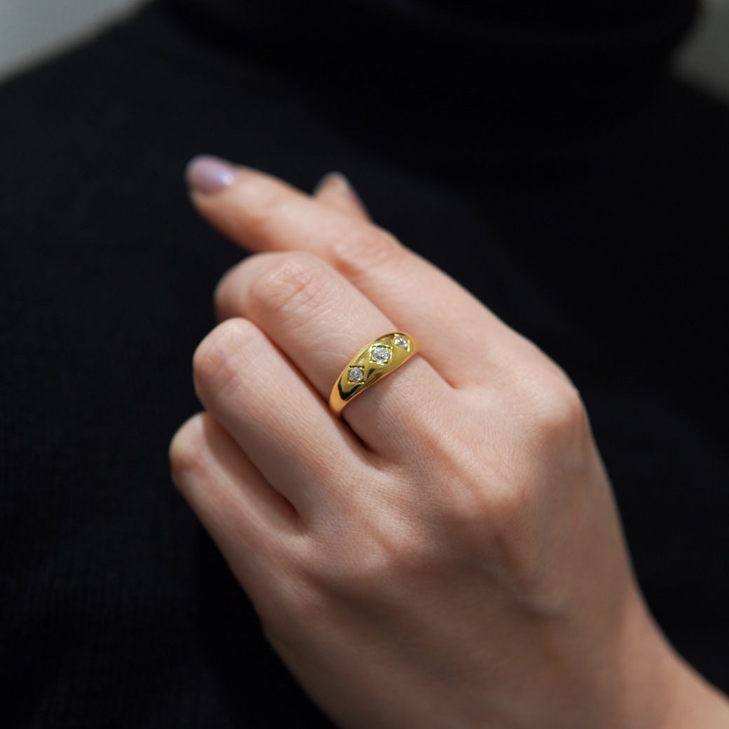 アンティークジュエリー リング ダイヤモンド ゴールド アンティーク ジプシーリング