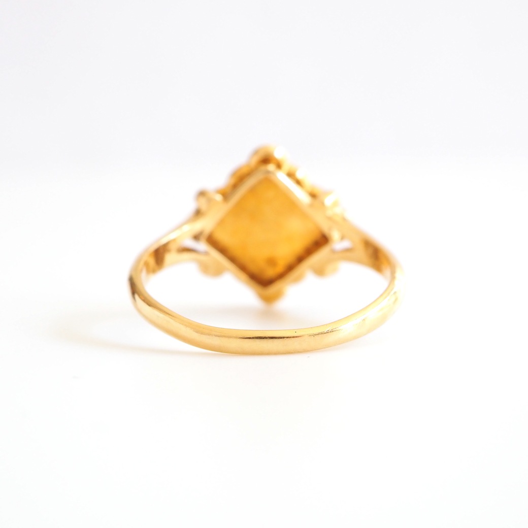 アンティークジュエリー リング パール サファイア パヴェ アンティークリング