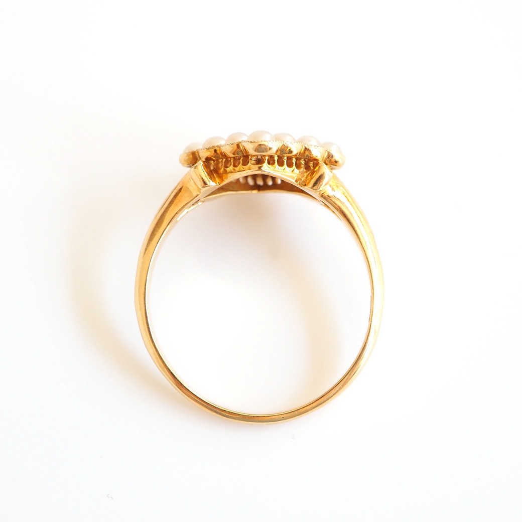 アンティークジュエリー リング パール サファイア パヴェ アンティークリング