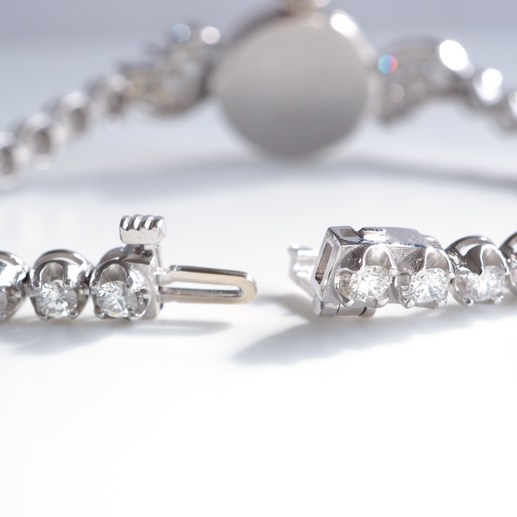 アンティークウォッチ ロレックス ダイヤモンド装飾 ラウンド ホワイトゴールドケース ブレスレット