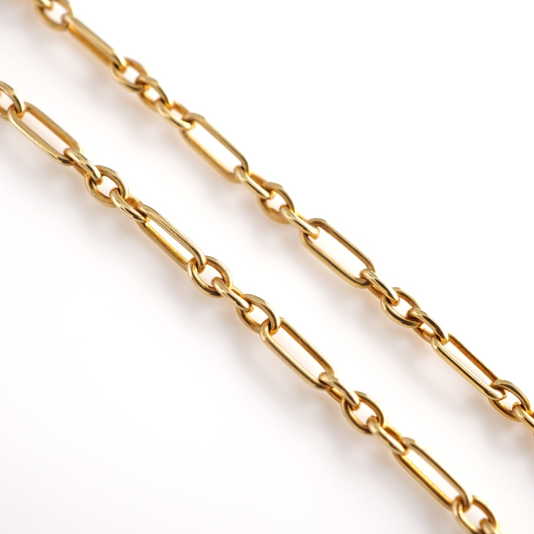 アンティークジュエリー ネックレス 花装飾 ゴールドチェーン アンティークネックレス