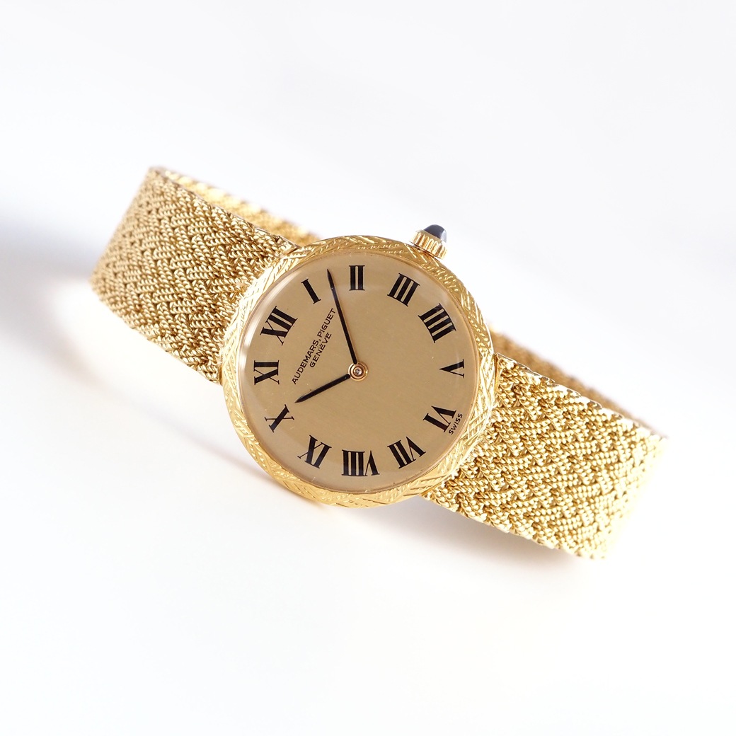 アンティークウォッチ オーデマ・ピゲ 装飾ベゼル ラウンド ゴールドケース ブレスレット BOX付