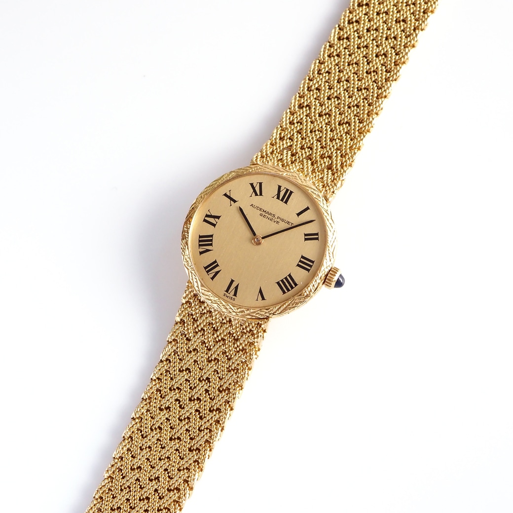 アンティークウォッチ オーデマ・ピゲ 装飾ベゼル ラウンド ゴールドケース ブレスレット BOX付