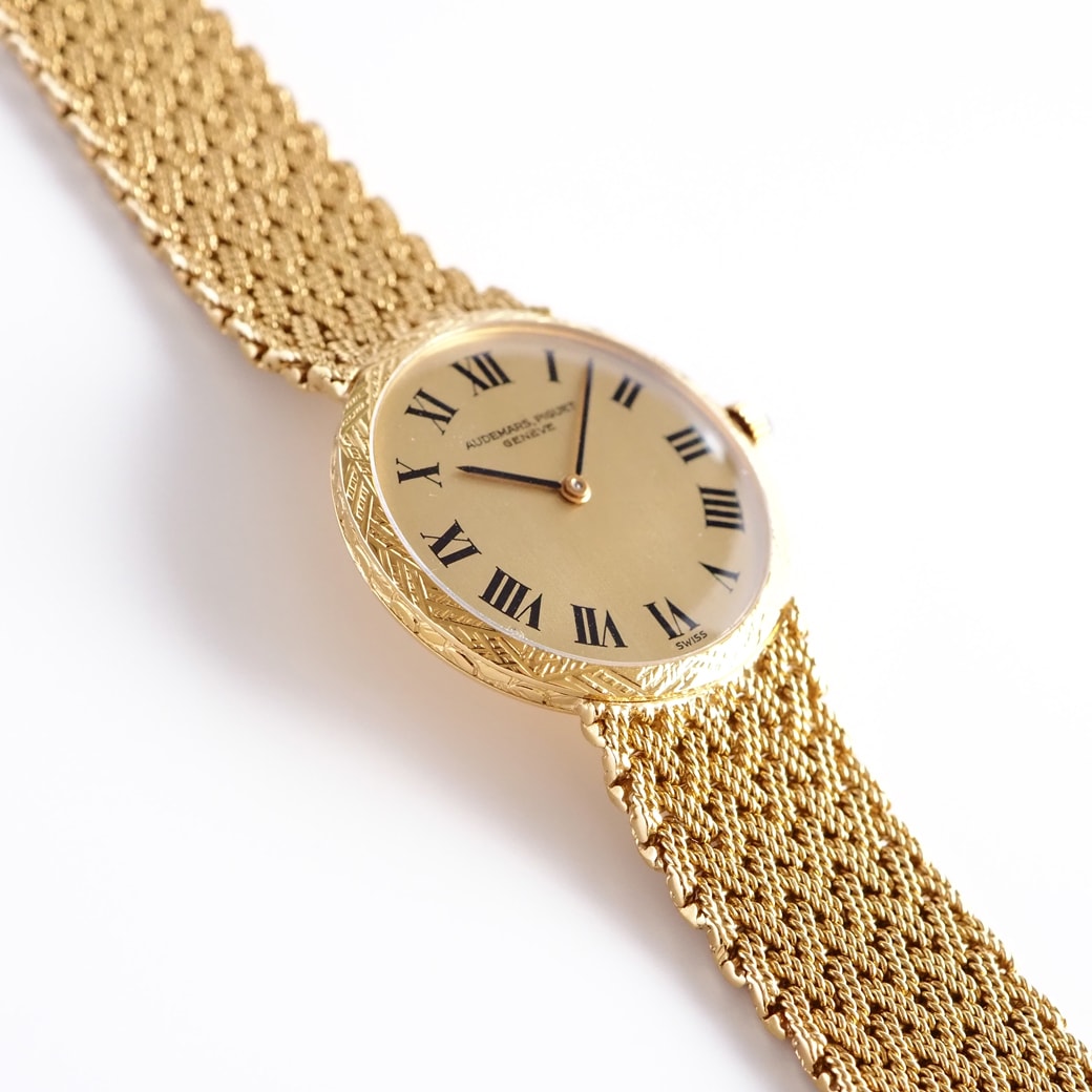 アンティークウォッチ オーデマ・ピゲ 装飾ベゼル ラウンド ゴールドケース ブレスレット BOX付