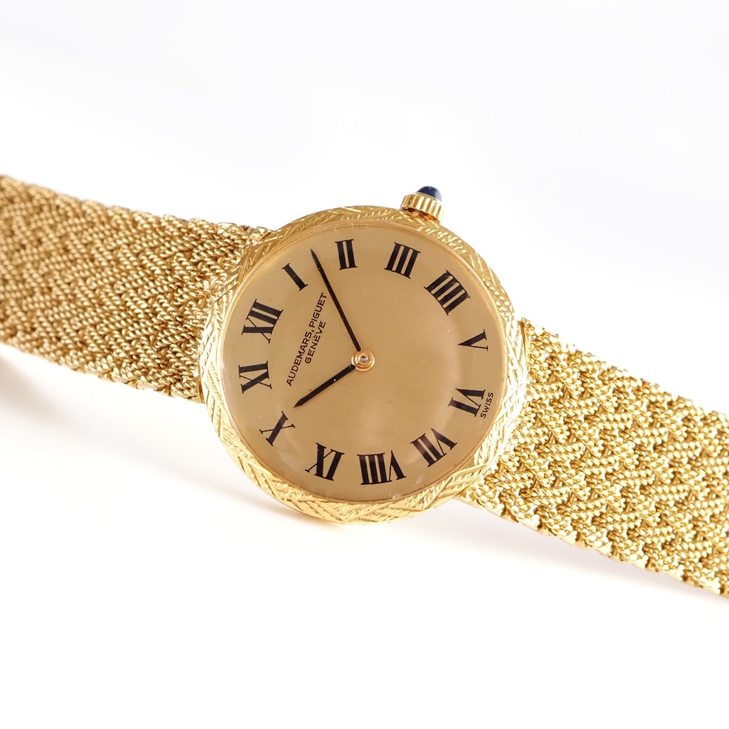 アンティークウォッチ オーデマ・ピゲ 装飾ベゼル ラウンド ゴールドケース ブレスレット BOX付