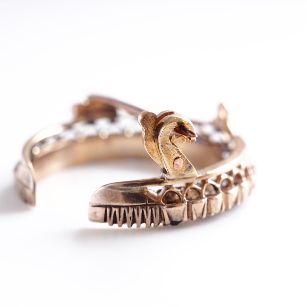 アンティークジュエリー ブローチ サファイア ダイヤモンド クレセント アンティークブローチ