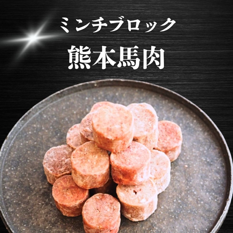 【犬猫用】029熊本馬肉ミンチブロック（冷凍商品）