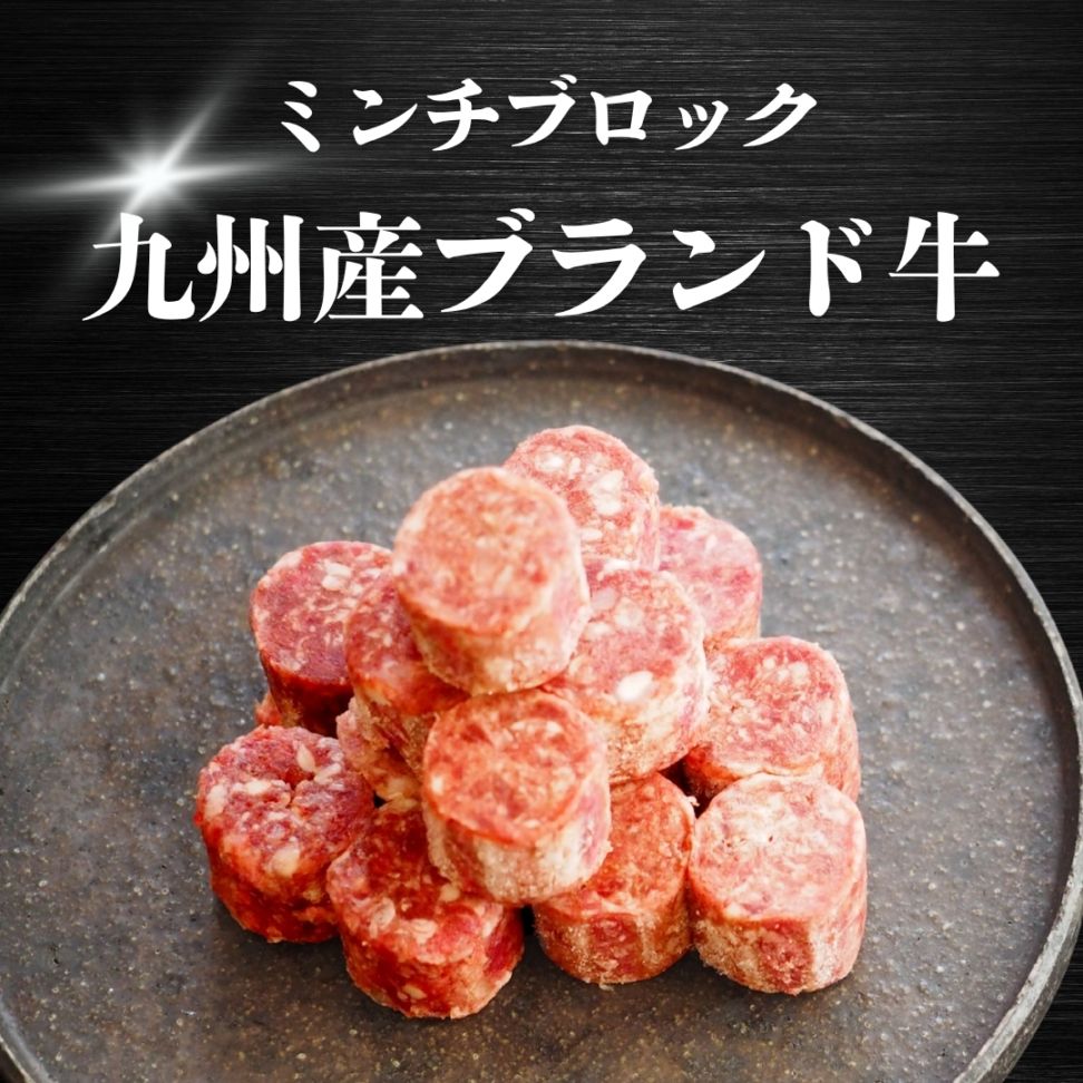 【犬猫用】029九州産ブランド牛ミンチブロック（冷凍商品）