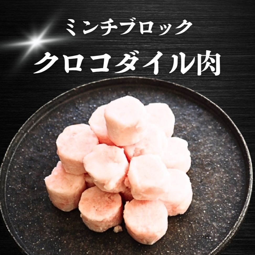 【犬猫用】029クロコダイル肉ミンチブロック（冷凍商品）