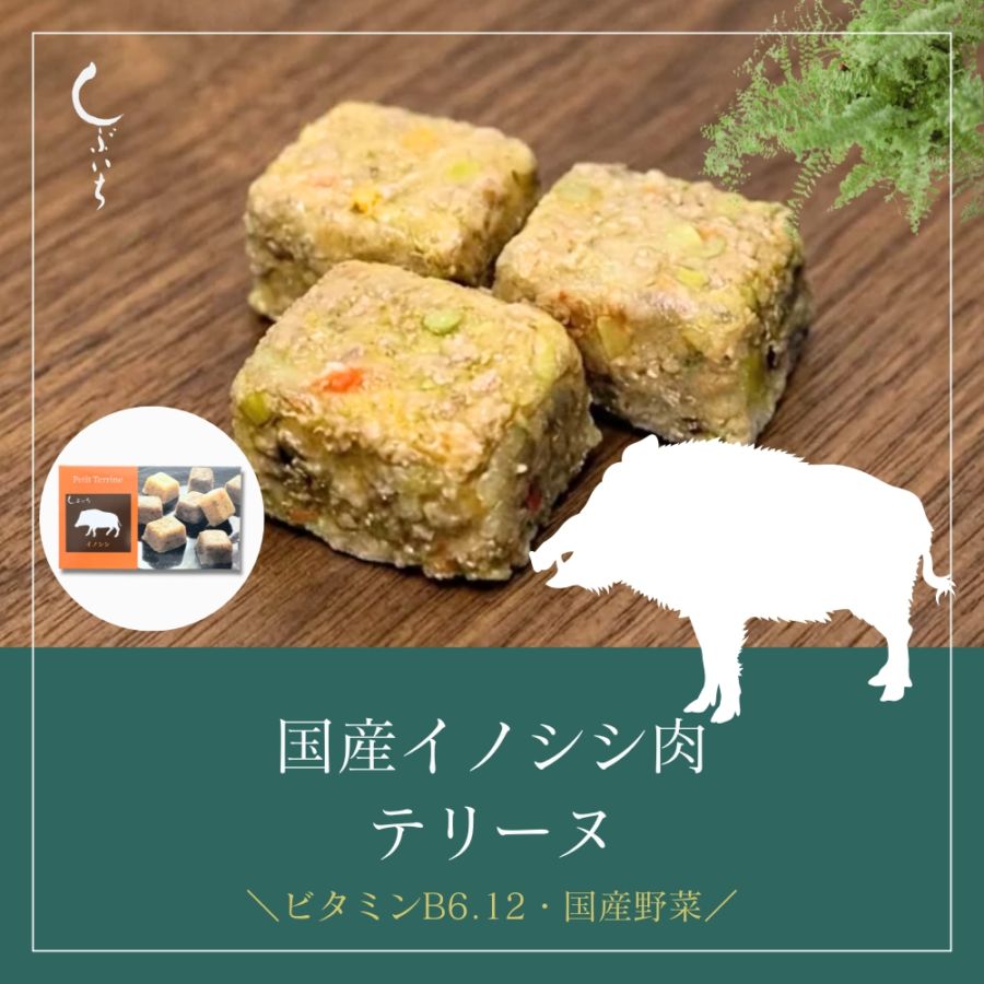 【増量キャンペーン】【犬用・猫用】029猪テリーヌ90g(30g×3個)＋１個増量（冷凍商品）