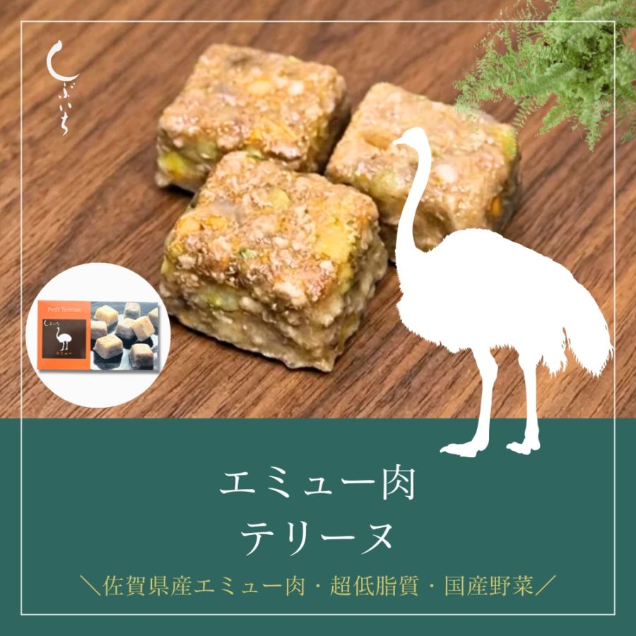 【増量キャンペーン】【犬用・猫用】029エミューテリーヌ90g(30ｇ×３個)（冷凍商品）