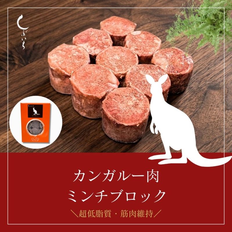 【犬用・猫用】029カンガルー肉ミンチブロック110ｇ（冷凍商品）