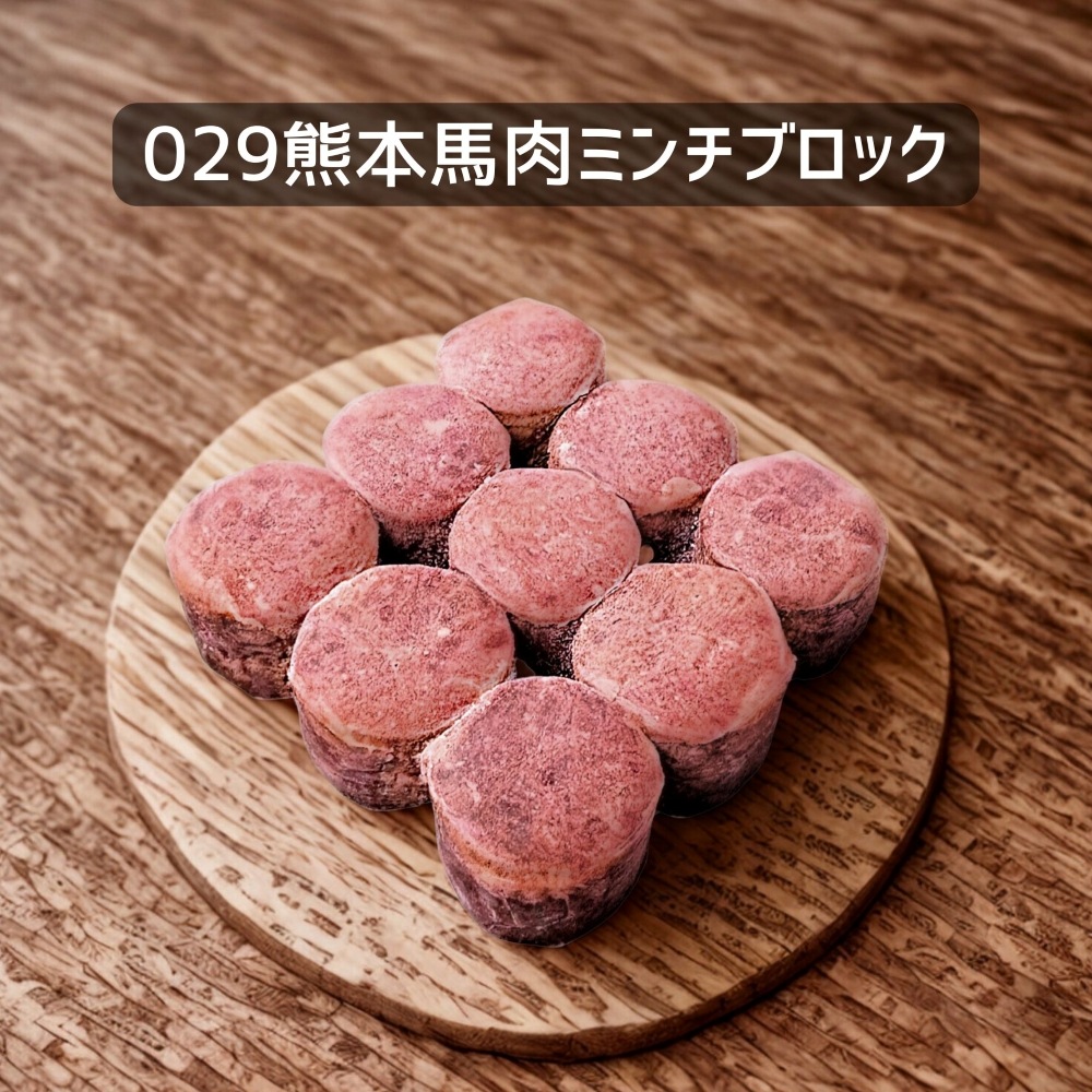 【犬猫用】029熊本馬肉ミンチブロック110ｇ（冷凍商品）