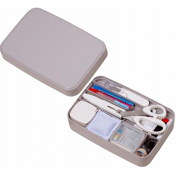 Misasa ミササ ソーイングセット うす型タイプ (12点入り) グレージュ