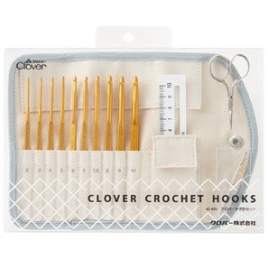 Clover クロバー かぎ針 セット かぎ針 10本 とじ針 3本 ミニはさみ