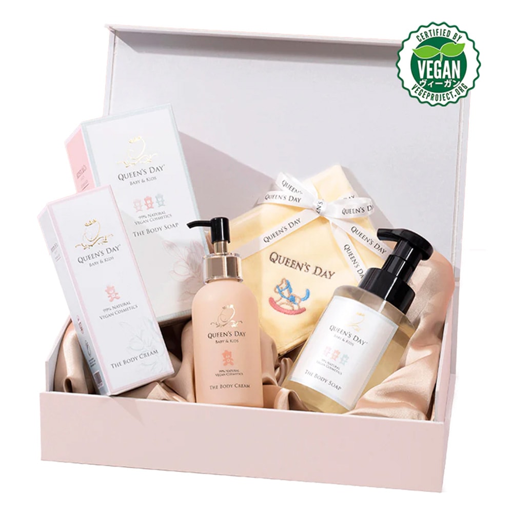 QUEEN'S DAY　BABY＆KIDS | ハンドタオルセット EDGE BOX（ライトグレーボックス）