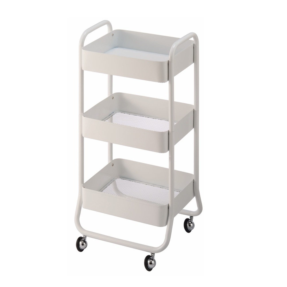 【西村製作所】メッシュワゴン 下敷き１枚付き C-580 〈ホワイト〉