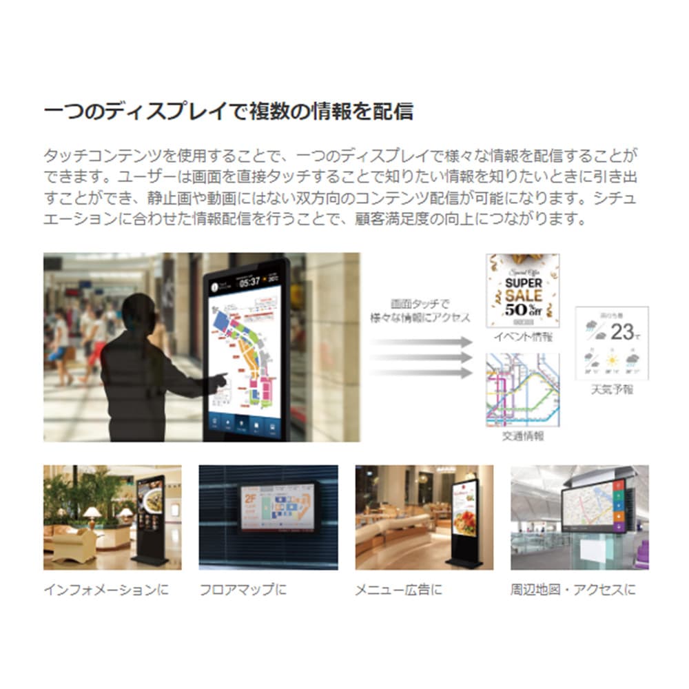 タッチパネル NSDS49S-OS | 65型屋外用キオスクタイプ液晶デジタルサイネージ
