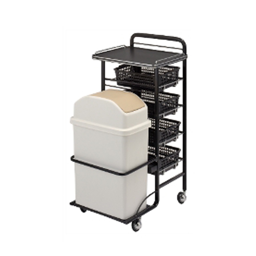 C-372 ダストボックス付きワゴン ブラック