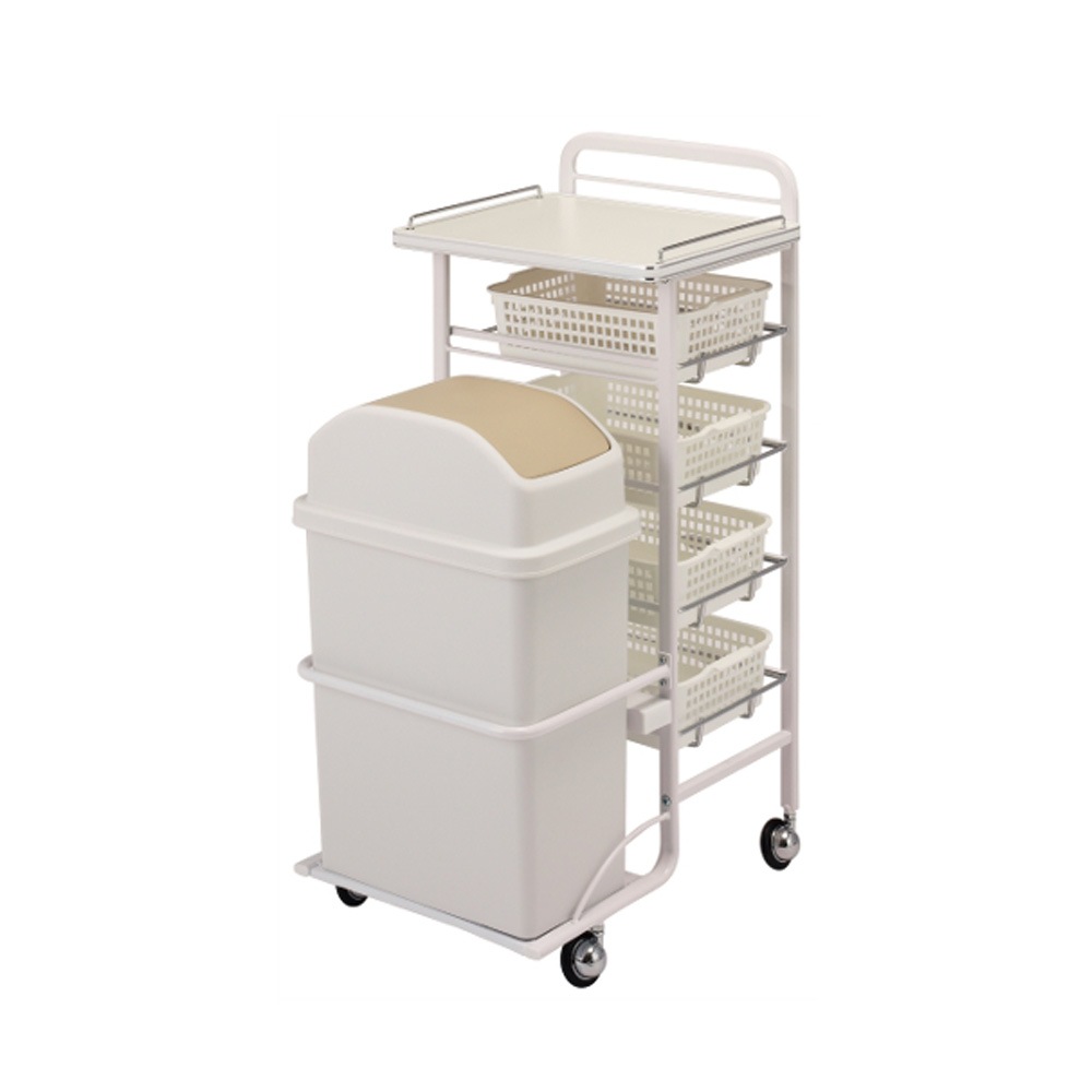 C-372 ダストボックス付きワゴン ホワイト