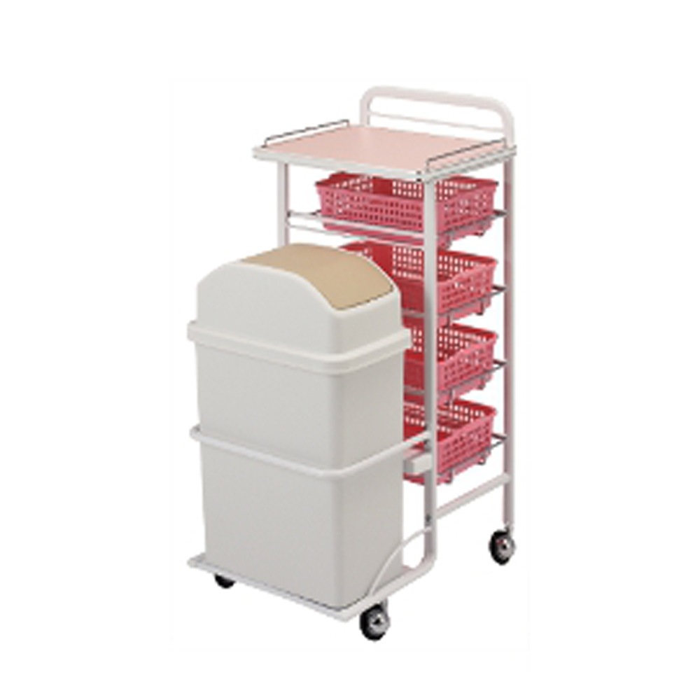 C-372 ダストボックス付きワゴン ピンク