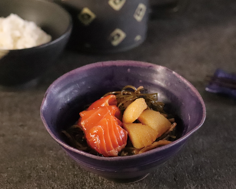 一口押し寿司 いろかさね 海老真丈と湯葉のすまし仕立て 鰹出汁薫る 海鮮松前漬け一人前セット/贈答用【宅配便/全国配送】