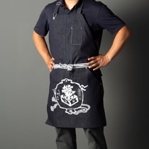 繁桝 デニムエプロン 刺繍（大）