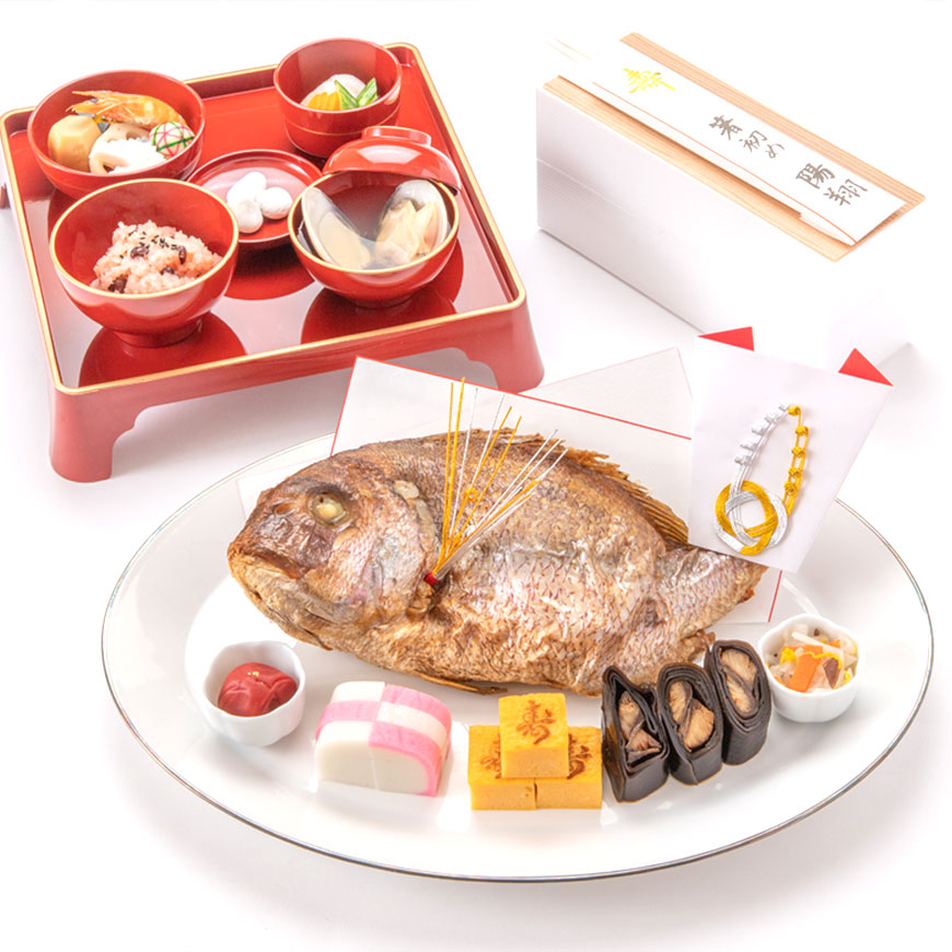 (通信販売商品)お食い初め大きな鯛のお料理セット【送料無料】
