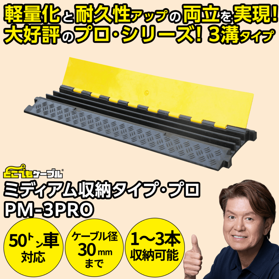 強化型ケーブルプロテクターどこでもケーブル ミディアム収納タイプ・プロ