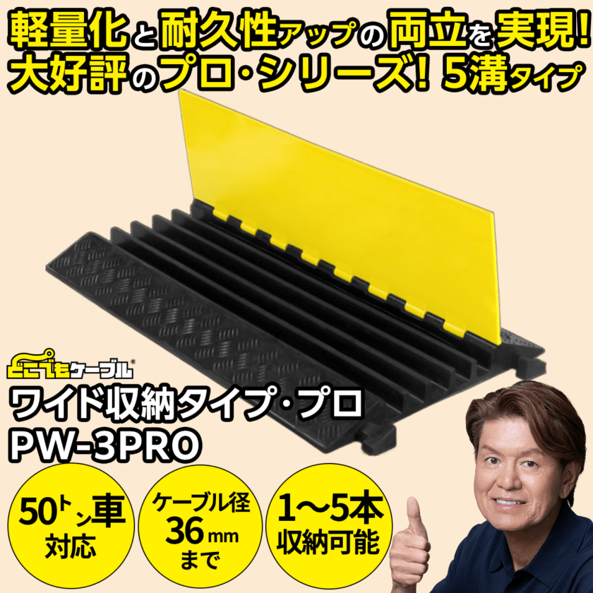 強化型ケーブルプロテクターどこでもケーブル ワイド収納タイプ・プロ