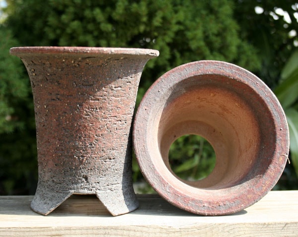 太山　盆栽鉢　山野草 盆栽鉢 時代隅切り雲足長方鉢29.5x22x8盆栽鉢山野草サボテン寄せ植え