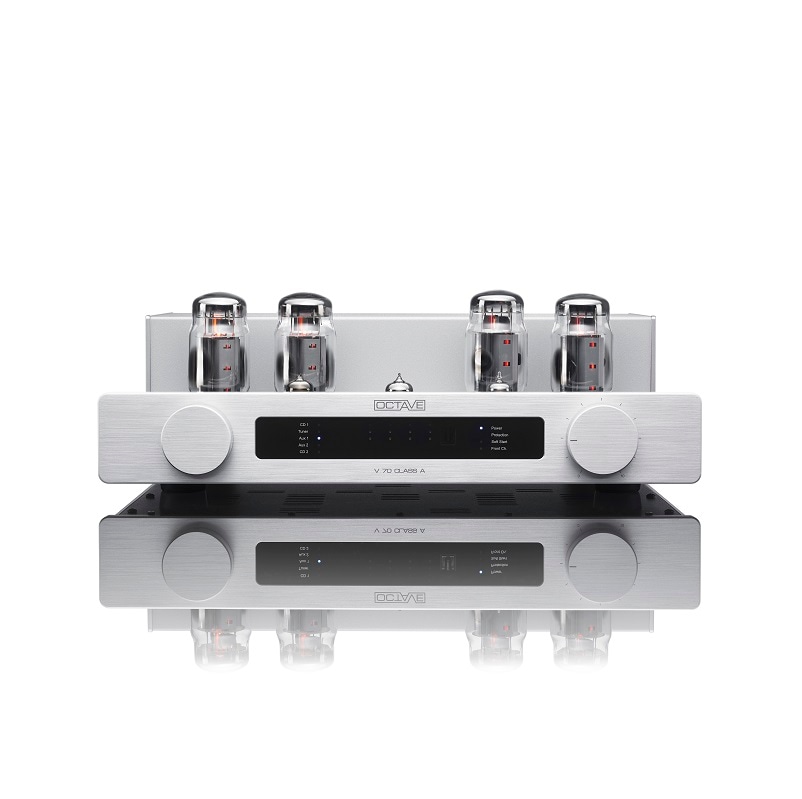 真空管アンプ シルバー/ウッド OCTAVE V70 ClassA ライン入力モデル シルバー 真空管プリメインアンプ