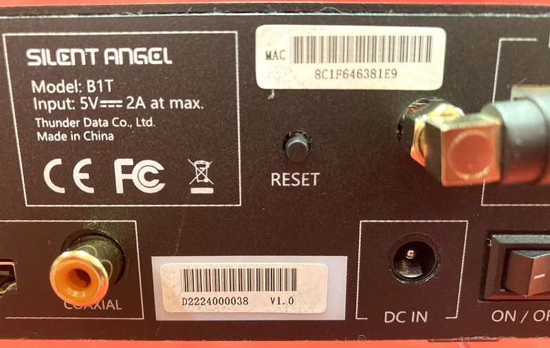 【展示処分品】 Silent Angel B1T(DACレス) WiFi/Bluetooth対応ネットワークストリーマー ネットワークオーディオプレーヤー、NAS、光ディスクドライブ、ハブ