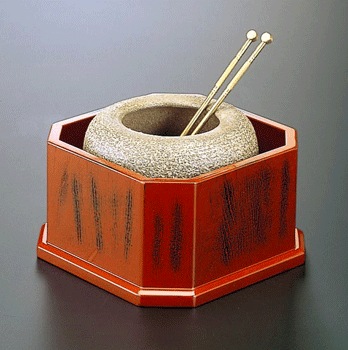 根来塗八角ミニ火鉢｜漆器の島安【うるわしうるし】根来塗、インテリア