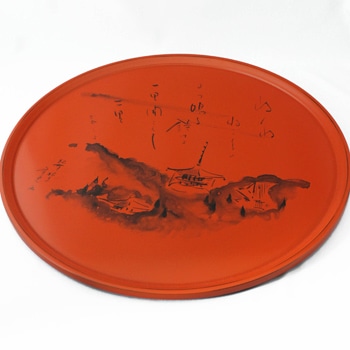 牧宥恵三昧画 絵皿（根来寺）｜漆器の島安【うるわしうるし】根来塗