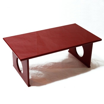 麻の葉二月堂机（朱）｜漆器の島安【うるわしうるし】根来塗