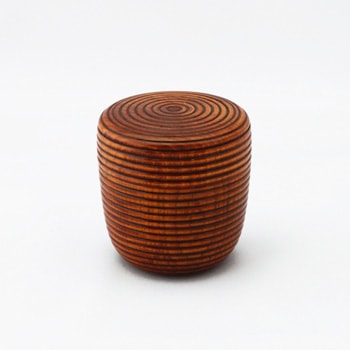 乱筋摺り漆中棗（内黒漆）｜漆器の島安【うるわしうるし】根来塗